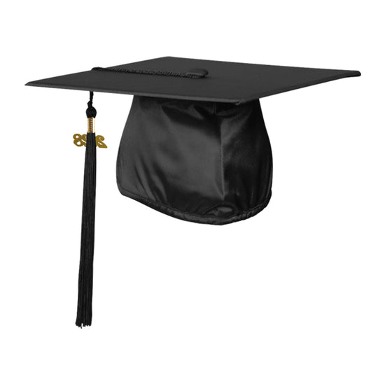 Shiny Black Graduation Cap & Tassel by Wholesale Grad Supply