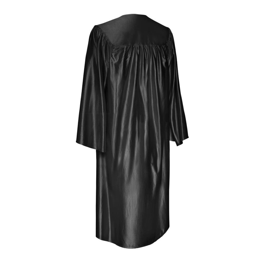 Shiny Black Graduation Gown by Wholesale Grad Supply