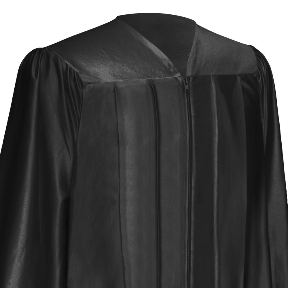 Shiny Black Graduation Gown by Wholesale Grad Supply