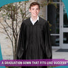 Shiny Black Graduation Gown by Wholesale Grad Supply