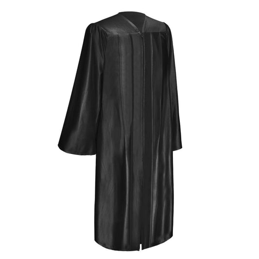 Shiny Black Graduation Gown & Cap by Wholesale Grad Supply