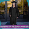 Shiny Black Graduation Gown & Cap by Wholesale Grad Supply