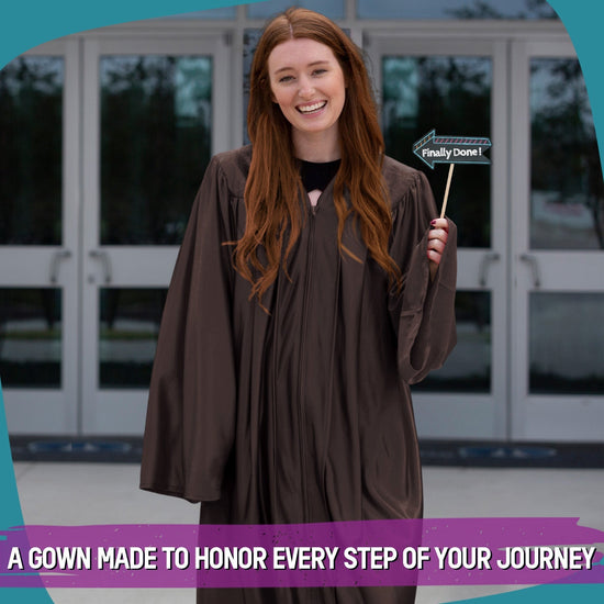 Shiny Brown Graduation Gown by Wholesale Grad Supply