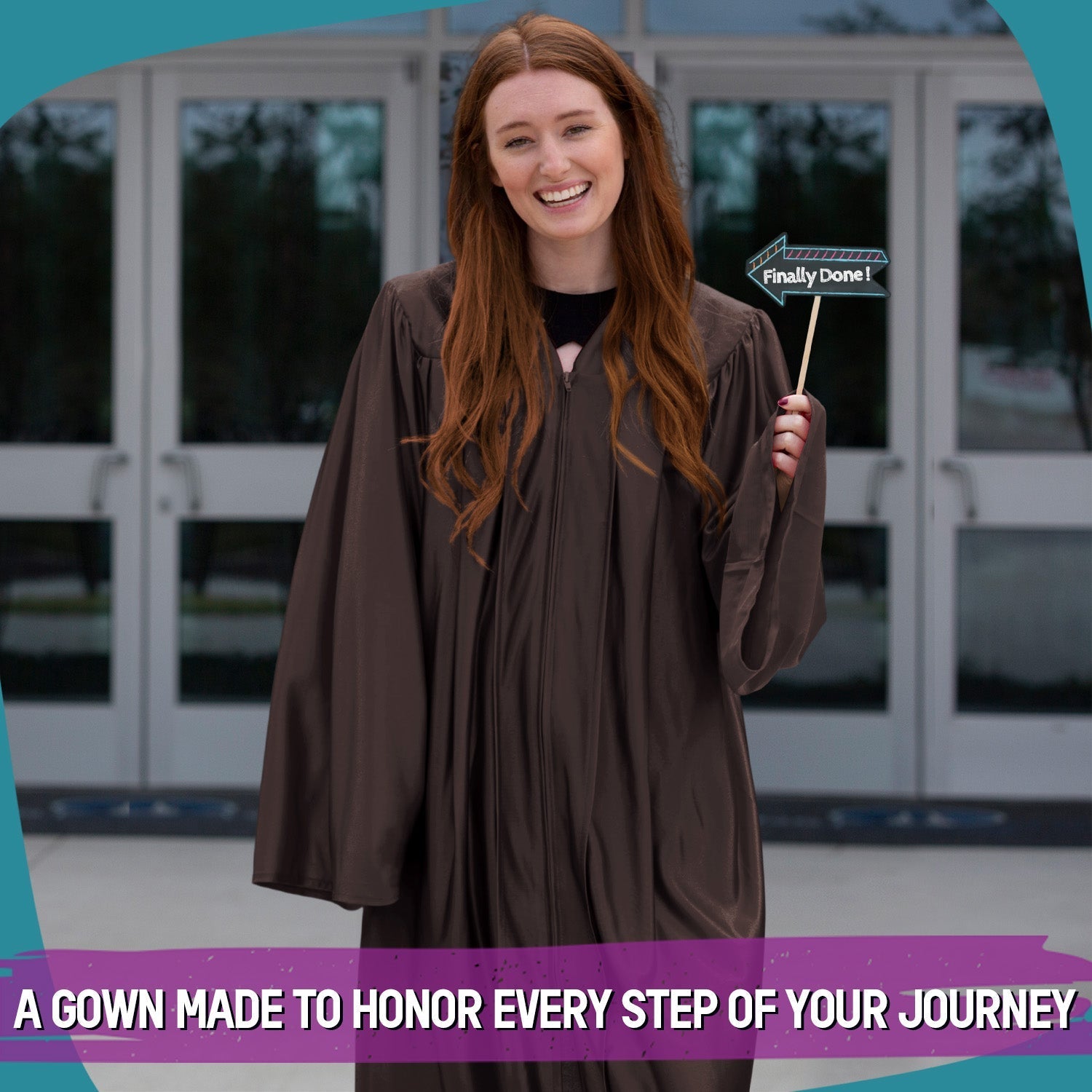 Shiny Brown Graduation Gown by Wholesale Grad Supply