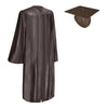 Shiny Brown Graduation Gown & Cap by Wholesale Grad Supply