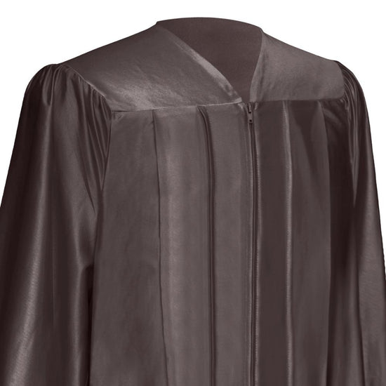 Shiny Brown Graduation Gown & Cap by Wholesale Grad Supply