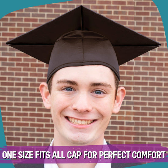 Shiny Brown Graduation Gown & Cap by Wholesale Grad Supply