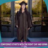 Shiny Brown Graduation Gown & Cap by Wholesale Grad Supply