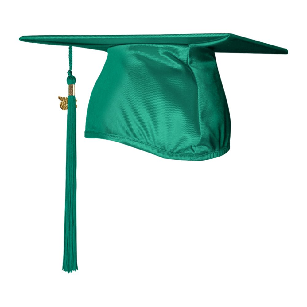 Shiny Emerald Green Graduation Cap & Tassel by Wholesale Grad Supply