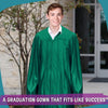 Shiny Emerald Green Graduation Gown by Wholesale Grad Supply