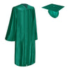 Shiny Emerald Green Graduation Gown & Cap by Wholesale Grad Supply