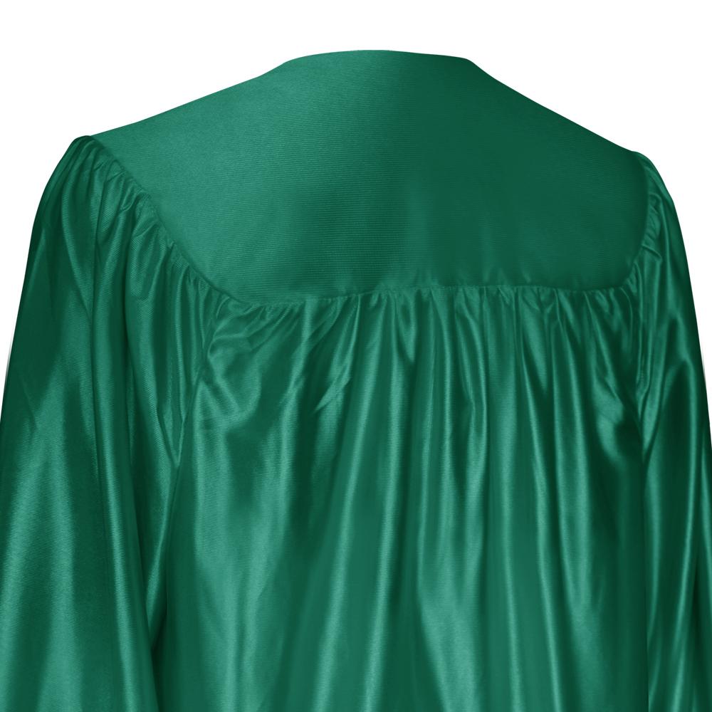 Shiny Emerald Green Graduation Gown & Cap by Wholesale Grad Supply