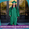 Shiny Emerald Green Graduation Gown & Cap by Wholesale Grad Supply