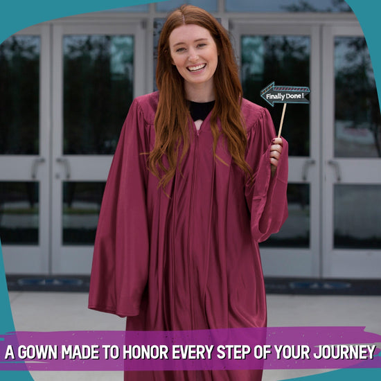 Shiny Garnet Graduation Gown by Wholesale Grad Supply