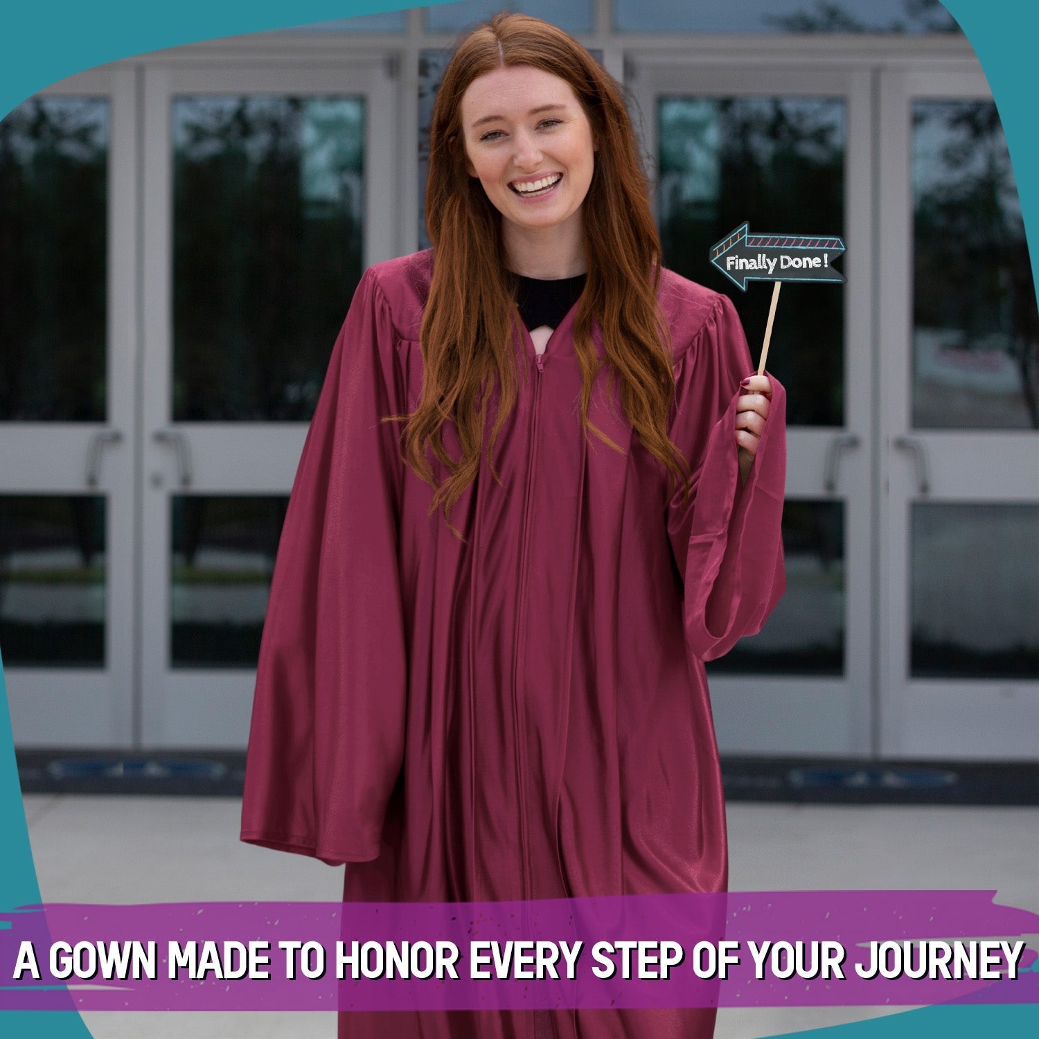 Shiny Garnet Graduation Gown by Wholesale Grad Supply