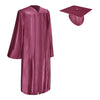 Shiny Garnet Graduation Gown & Cap by Wholesale Grad Supply