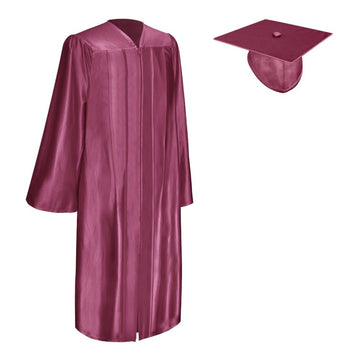 Shiny Garnet Graduation Gown & Cap by Wholesale Grad Supply