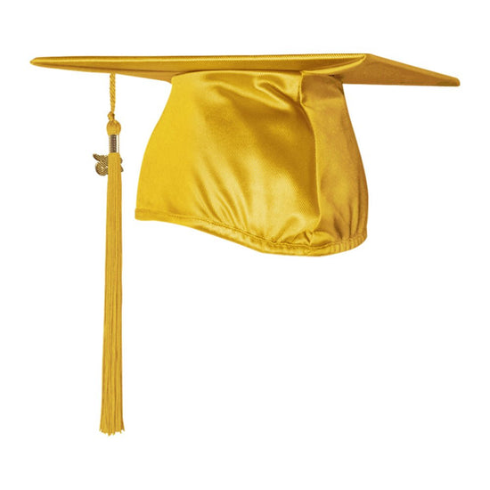 Shiny Gold Graduation Cap & Tassel by Wholesale Grad Supply