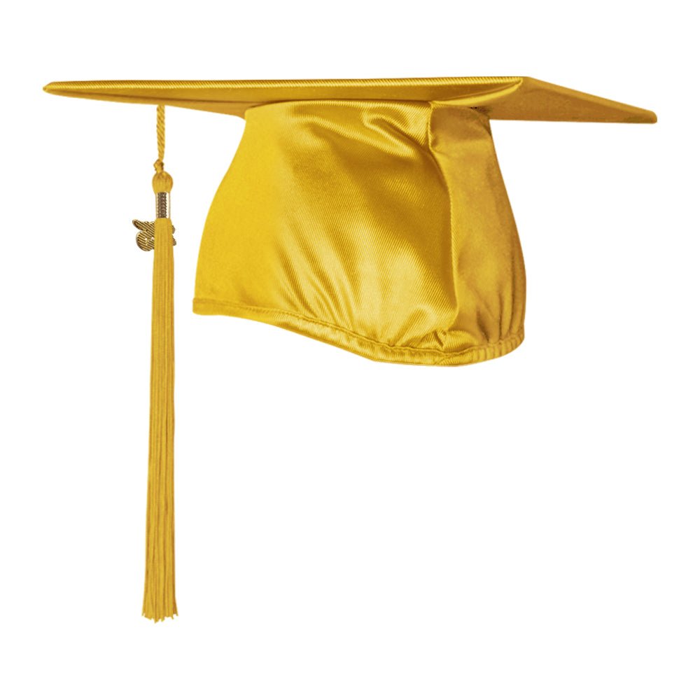 Shiny Gold Graduation Cap & Tassel by Wholesale Grad Supply