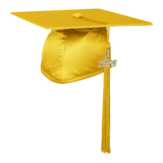 Shiny Gold Graduation Cap & Tassel by Wholesale Grad Supply