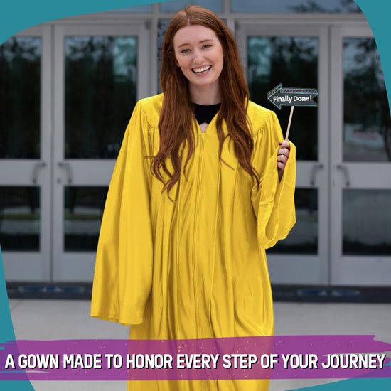 Shiny Gold Graduation Gown by Wholesale Grad Supply
