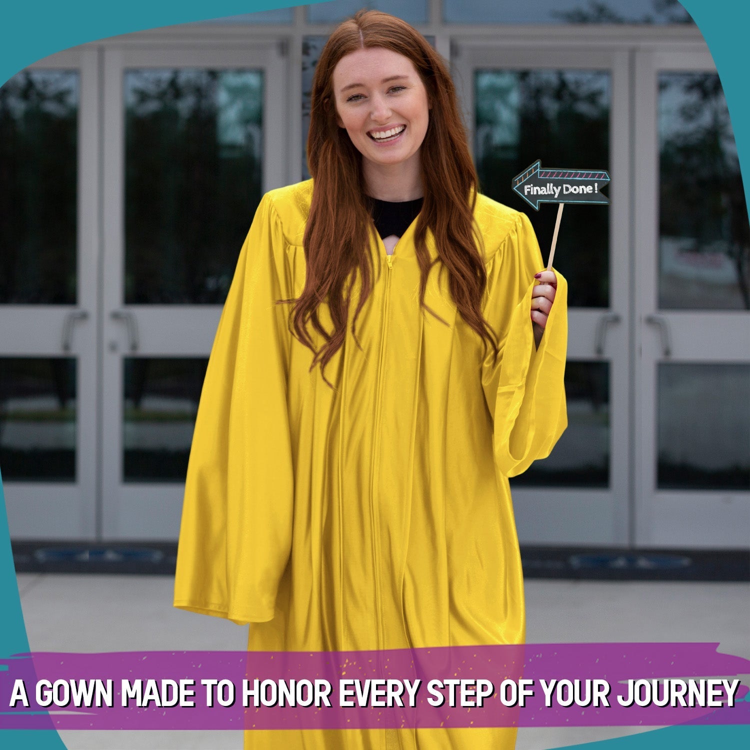 Shiny Gold Graduation Gown by Wholesale Grad Supply