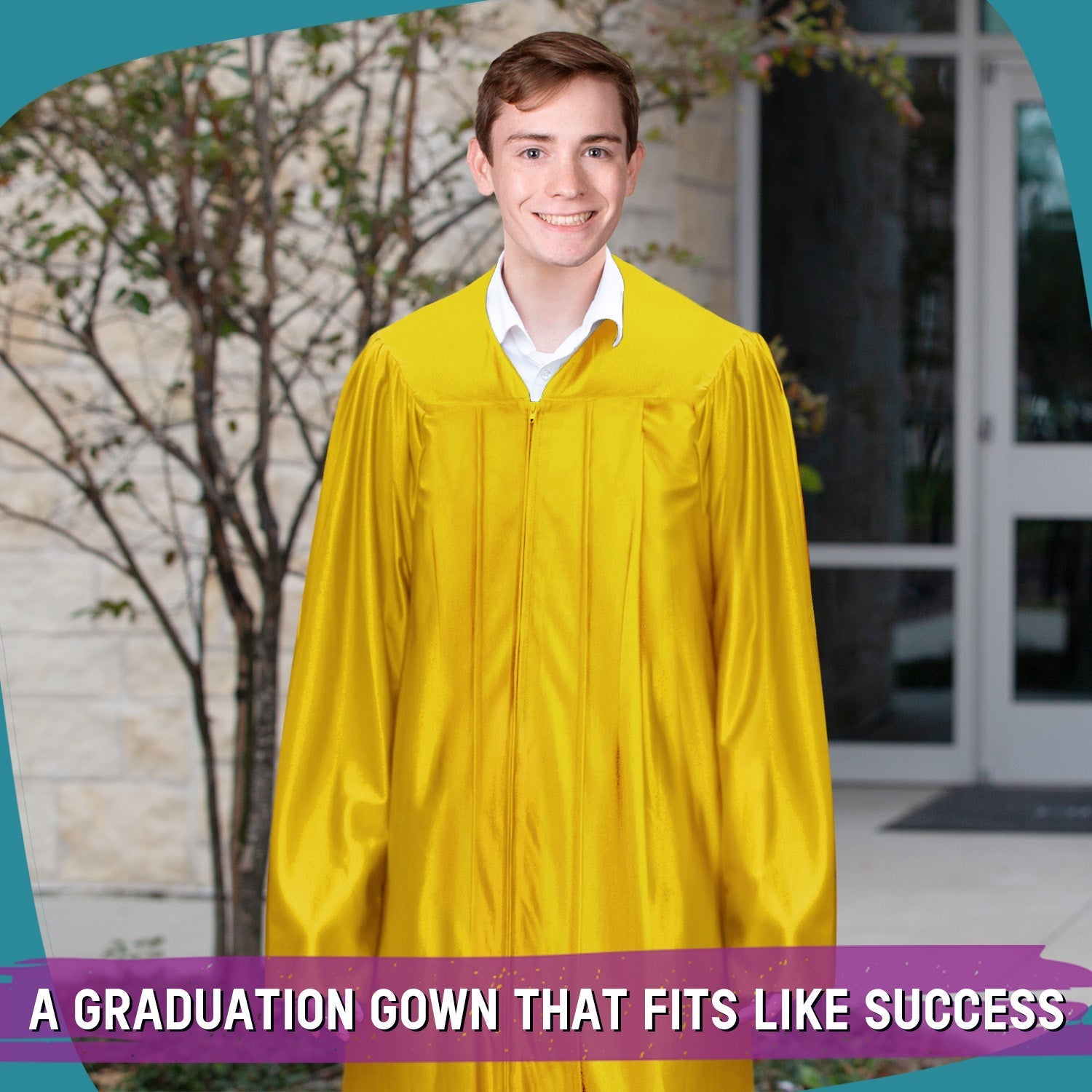 Shiny Gold Graduation Gown by Wholesale Grad Supply