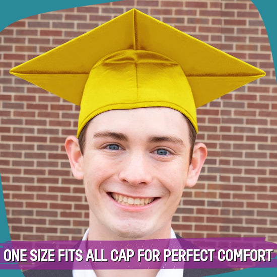Shiny Gold Graduation Gown & Cap by Wholesale Grad Supply