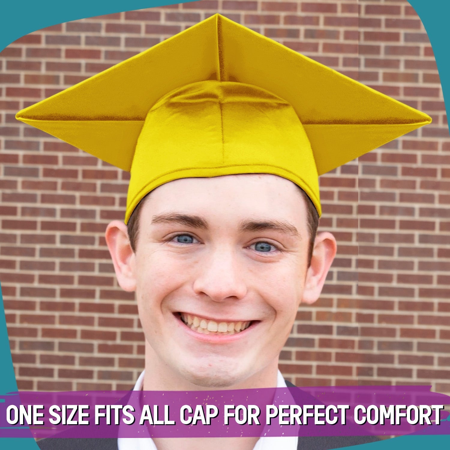 Shiny Gold Graduation Gown & Cap by Wholesale Grad Supply