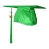Shiny Green Graduation Cap & Tassel by Wholesale Grad Supply