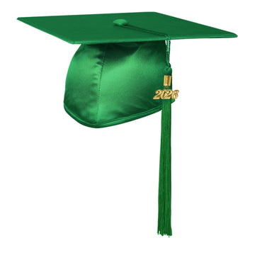 Shiny Green Graduation Cap & Tassel by Wholesale Grad Supply