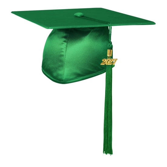 Shiny Green Graduation Cap & Tassel by Wholesale Grad Supply