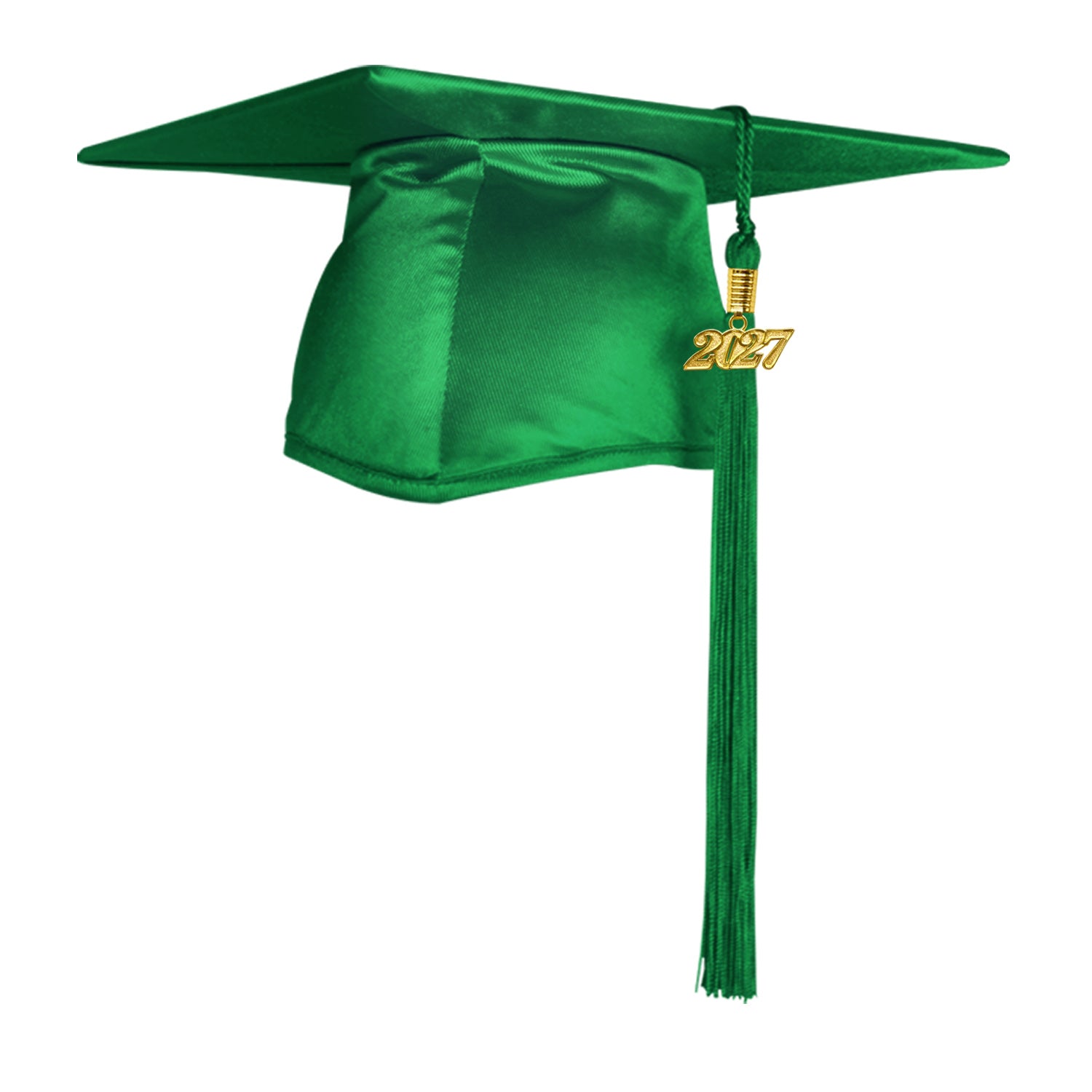 Shiny Green Graduation Cap & Tassel by Wholesale Grad Supply