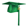 Shiny Green Graduation Cap & Tassel by Wholesale Grad Supply