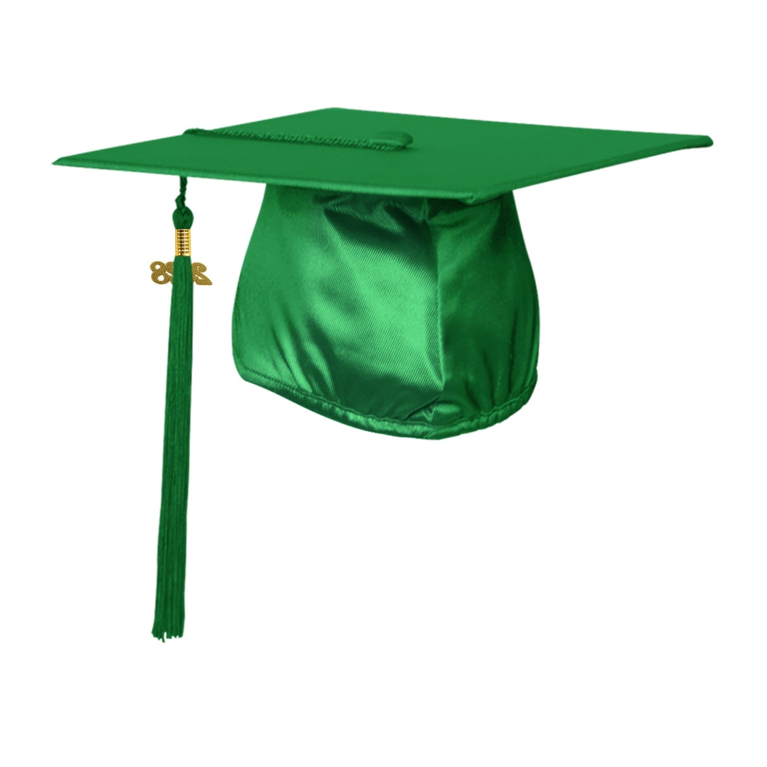Shiny Green Graduation Cap & Tassel by Wholesale Grad Supply