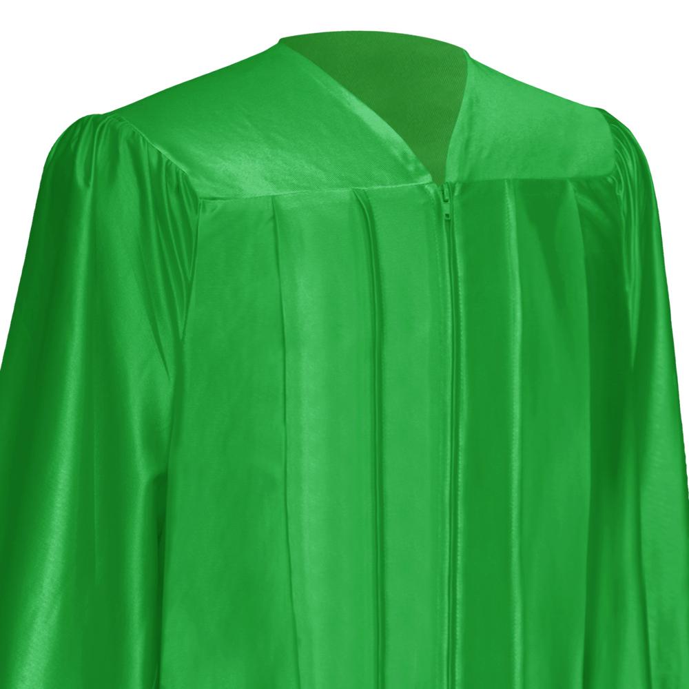 Shiny Green Graduation Gown by Wholesale Grad Supply