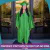 Shiny Green Graduation Gown & Cap by Wholesale Grad Supply