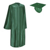 Shiny Hunter Green Graduation Gown & Cap by Wholesale Grad Supply