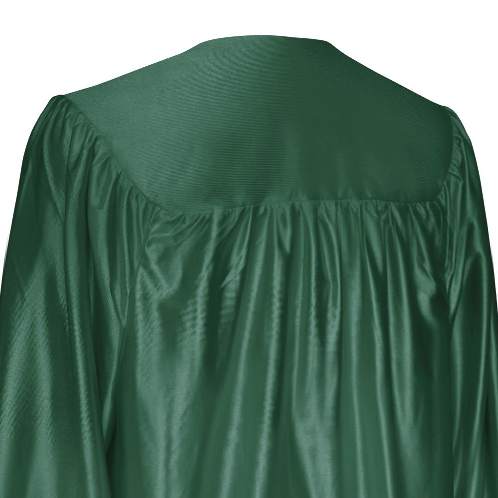Shiny Hunter Green Graduation Gown & Cap by Wholesale Grad Supply