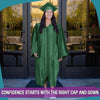 Shiny Hunter Green Graduation Gown & Cap by Wholesale Grad Supply