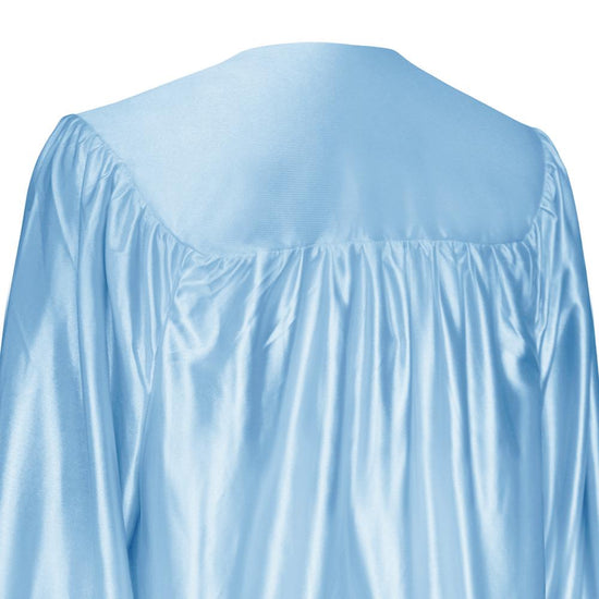 Shiny Light Blue Graduation Gown & Cap by Wholesale Grad Supply