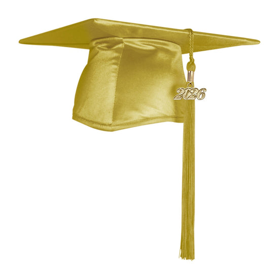 Shiny Majestic Gold Graduation Cap & Tassel by Wholesale Grad Supply