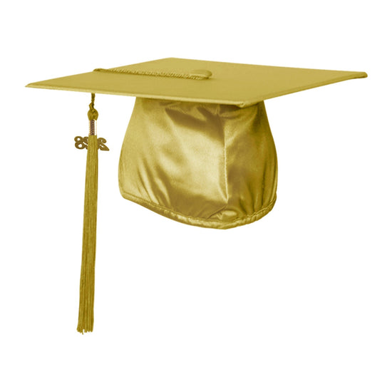 Shiny Majestic Gold Graduation Cap & Tassel by Wholesale Grad Supply