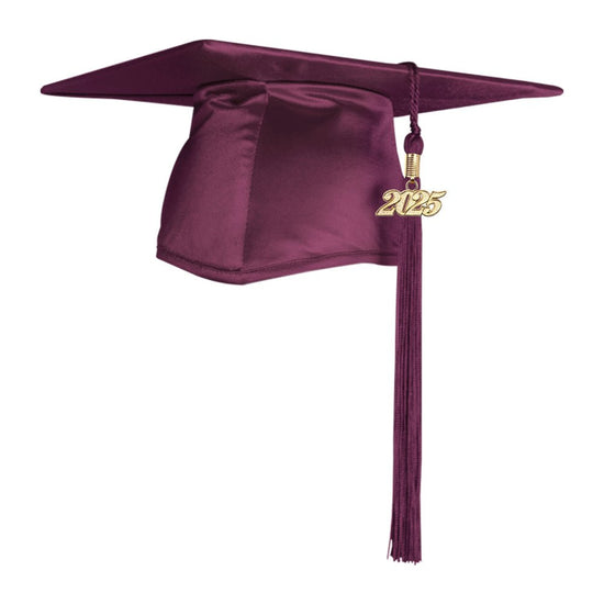 Shiny Maroon Graduation Cap & Tassel by Wholesale Grad Supply