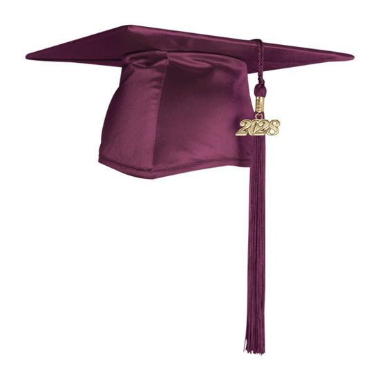 Shiny Maroon Graduation Cap & Tassel by Wholesale Grad Supply