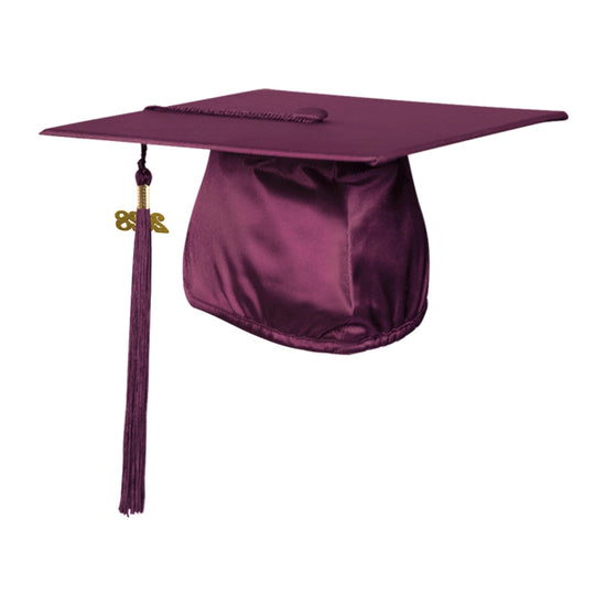 Shiny Maroon Graduation Cap & Tassel by Wholesale Grad Supply