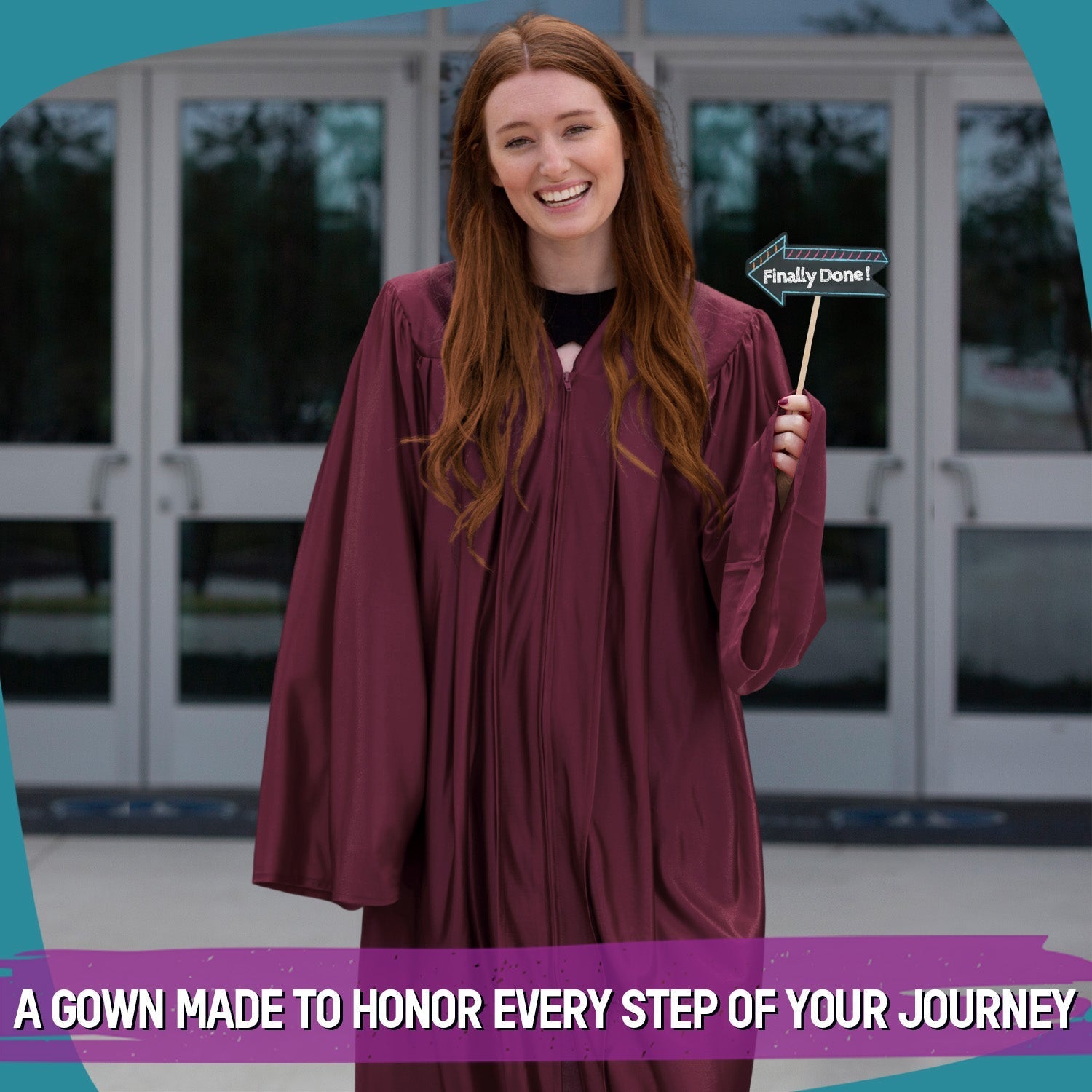 Shiny Maroon Graduation Gown by Wholesale Grad Supply