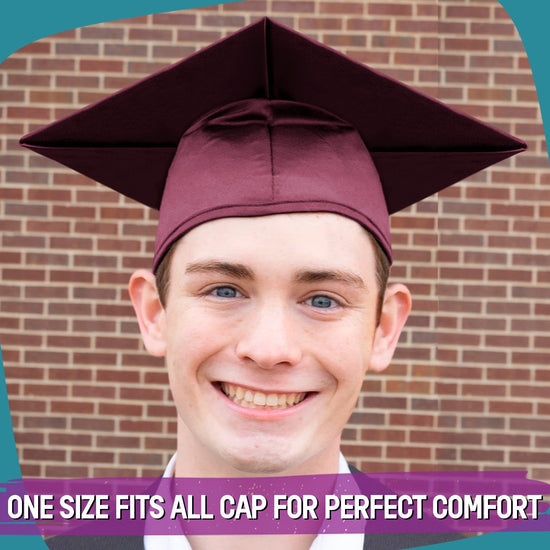 Shiny Maroon Graduation Gown & Cap by Wholesale Grad Supply
