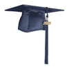 Shiny Navy Blue Graduation Cap & Tassel by Wholesale Grad Supply