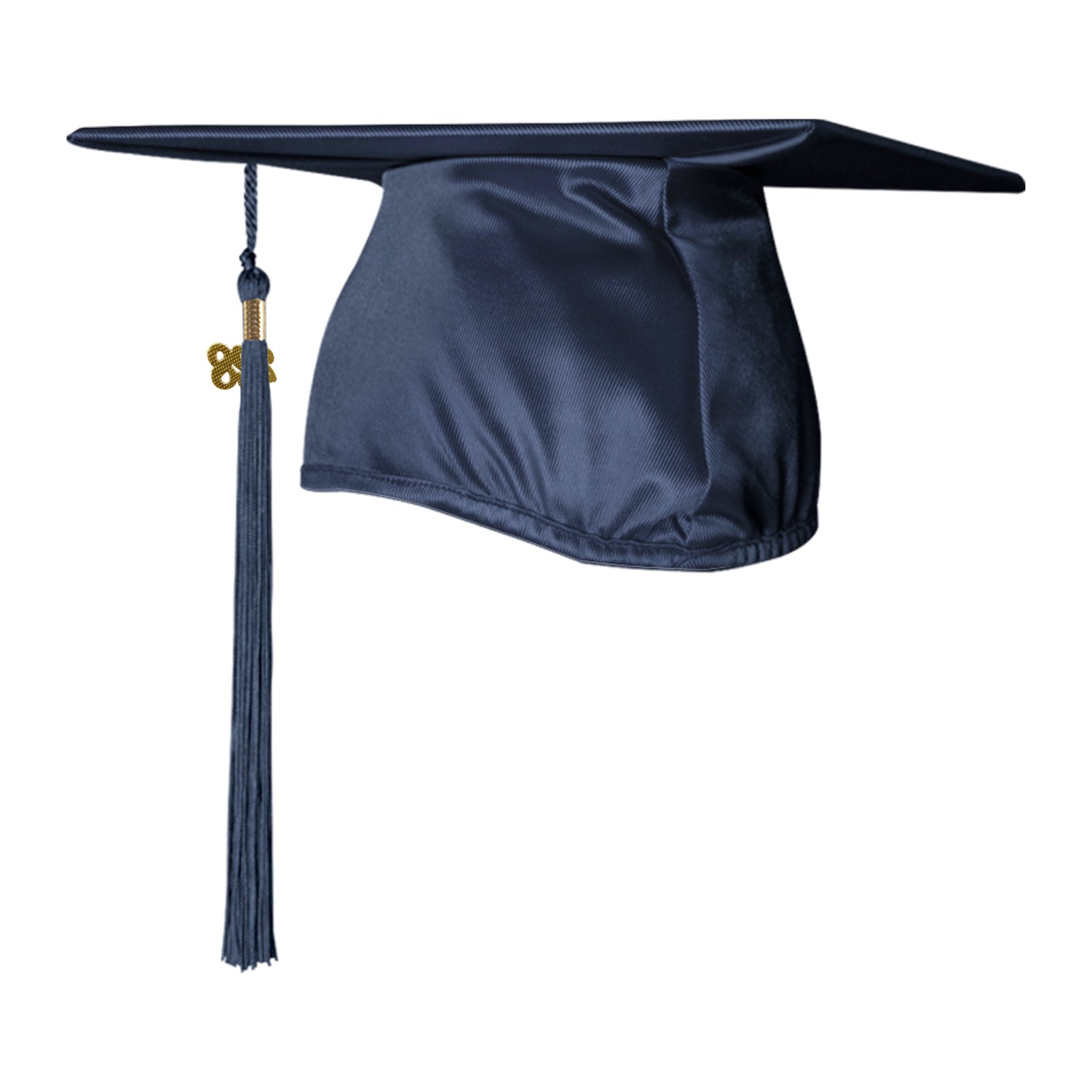 Shiny Navy Blue Graduation Cap & Tassel by Wholesale Grad Supply